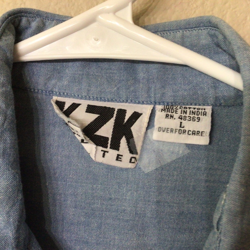 Vintage KZK western shirt with embroidered horse and cowboy .size L - Picture 3 of 6